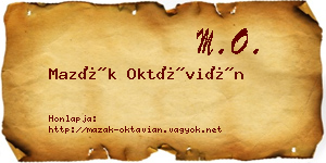 Mazák Oktávián névjegykártya